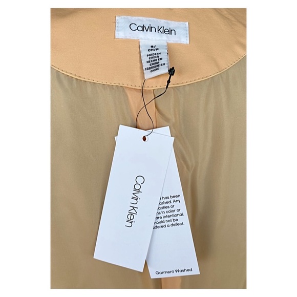 CALVIN KLEIN FAUX LEATHER JACKET - PAPAYA - Picture 6 of 8